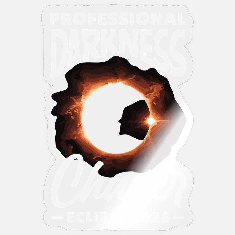 Éclipse solaire 2026, 12 août - Sticker taille S (10 x 10 cm) - brillant transparent