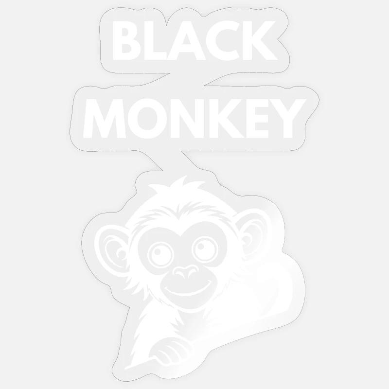 Schwarzer Affe - Sticker Größe S (10 x 10 cm) - Transparent glänzend