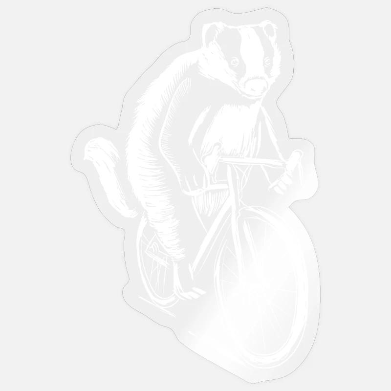 Erdmännchen-Radfahrer-Skizzen-Tee - Sticker Größe S (10 x 10 cm) - Transparent glänzend