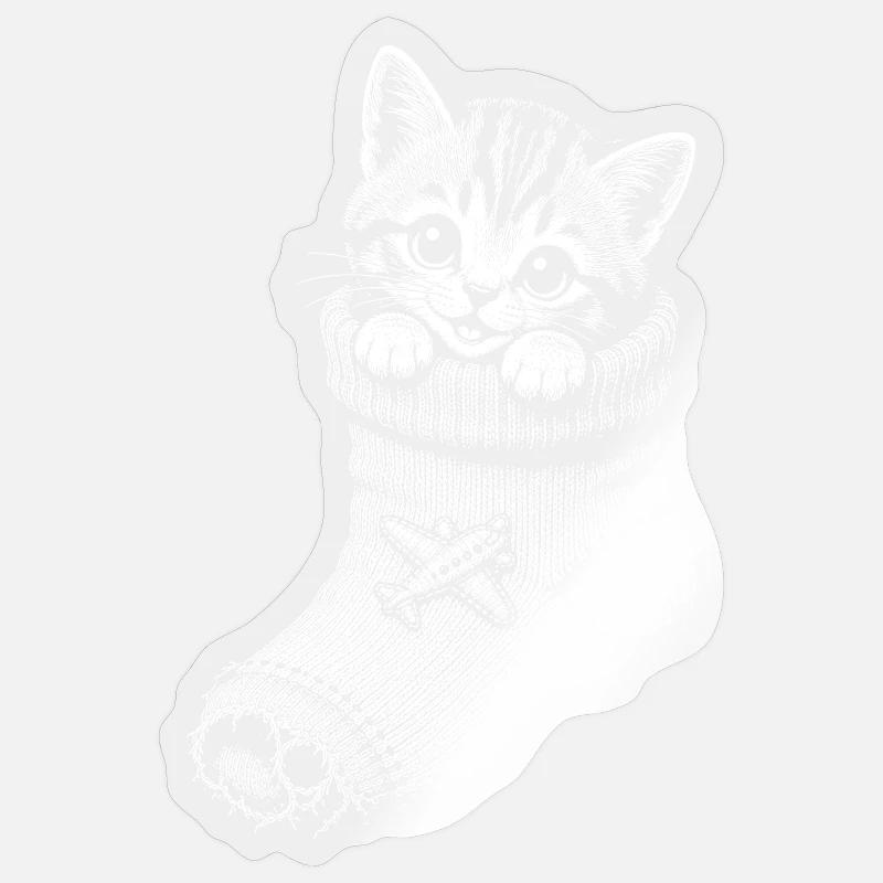 Chaton - Sticker taille S (10 x 10 cm) - brillant transparent