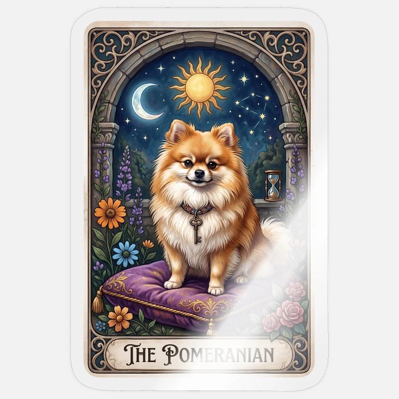 Pomeranian Moon Sun Magic - Sticker size S (10 x 10 cm) - transparent glossy