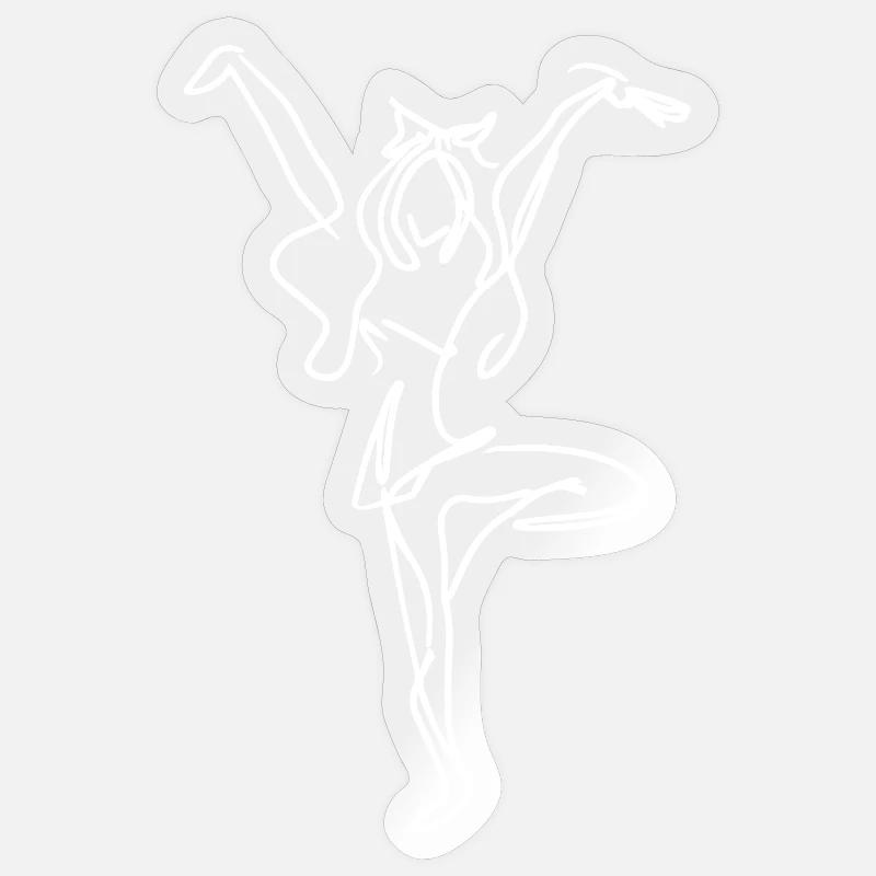 Cheerleader Drawing - Sticker size S (10 x 10 cm) - transparent glossy