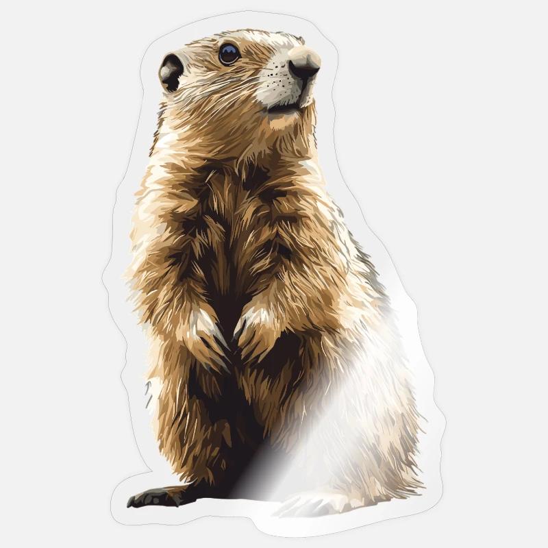 Marmots Groundhog - Sticker size S (10 x 10 cm) - transparent glossy