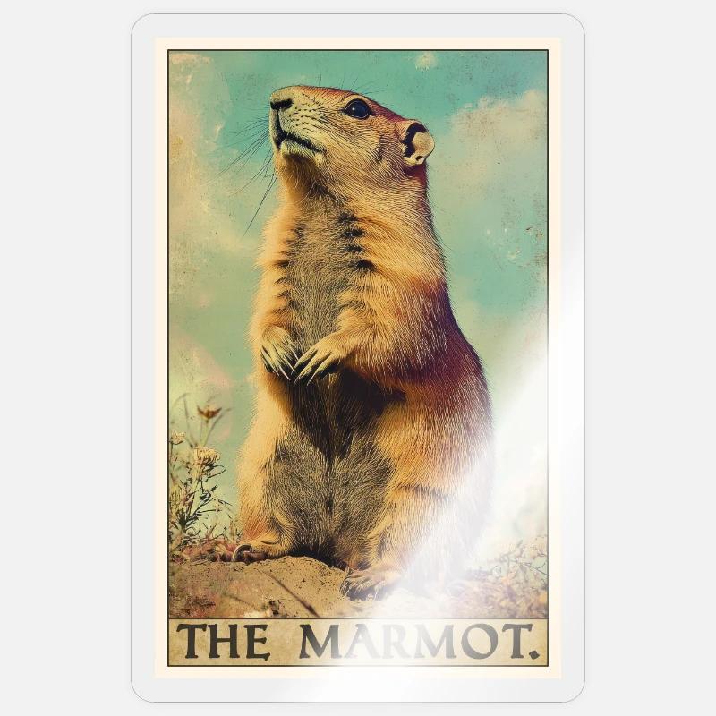 Marmots Groundhog - Sticker size S (10 x 10 cm) - transparent glossy