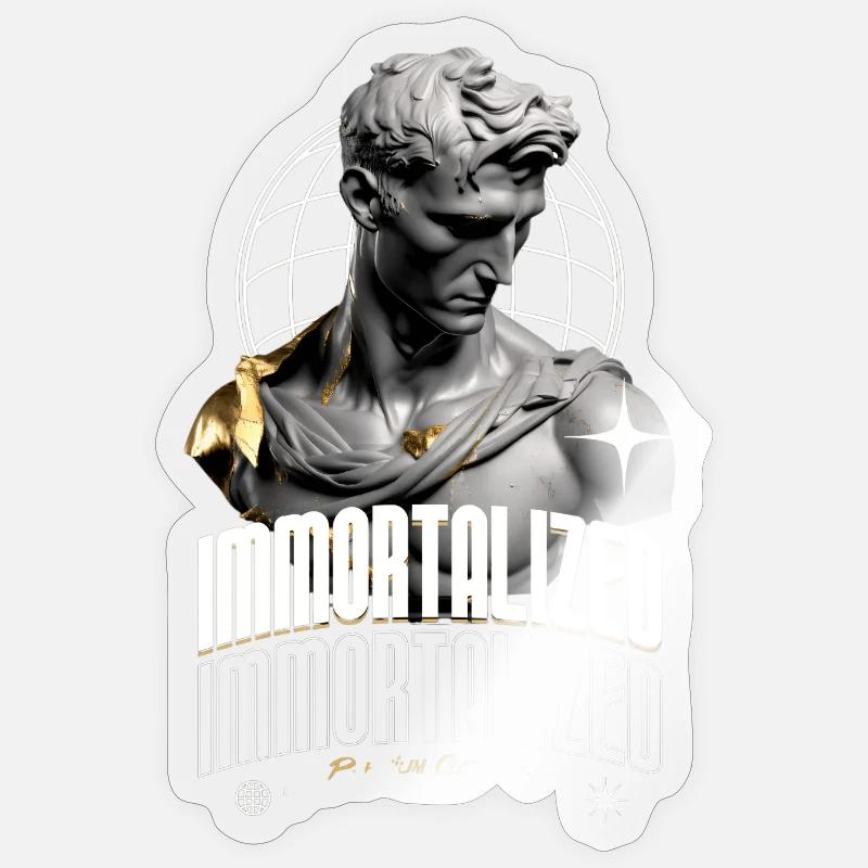 Immortalized Skulptur Globus - Sticker Größe S (10 x 10 cm) - Transparent glänzend