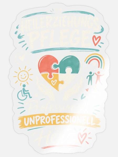  Heilerziehungspflege Herz - Sticker Größe S (10 x 10 cm) - Transparent glänzend