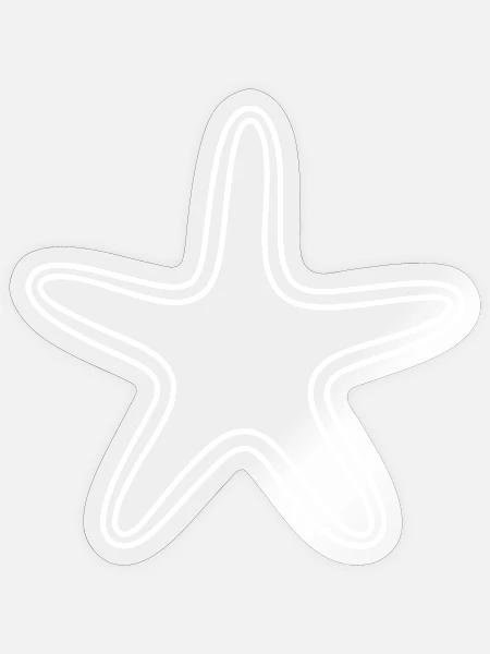 Sternfisch Linienzeichnung - Sticker Größe S (10 x 10 cm) - Transparent glänzend