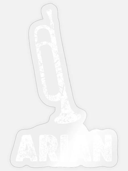 Arian als Trompeten - Sticker Größe S (10 x 10 cm) - Transparent glänzend