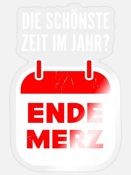 merz politik jahr spruch anti-cdu humor - Sticker Größe S (10 x 10 cm) - Transparent glänzend
