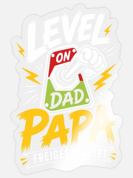 Level Vater freigeschaltet - Sticker Größe S (10 x 10 cm) - Transparent glänzend
