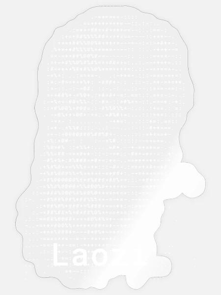 Laozi ASCII Kunstporträt - Sticker Größe S (10 x 10 cm) - Transparent glänzend