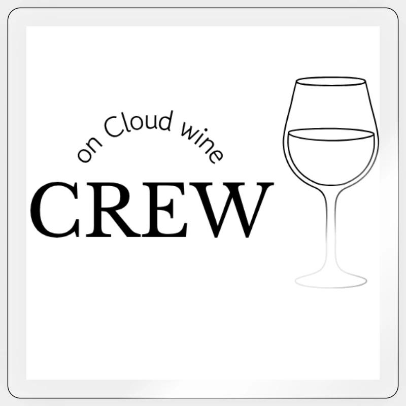 Crew_on_Cloud_Wine - Sticker taille S (10 x 10 cm) - brillant transparent