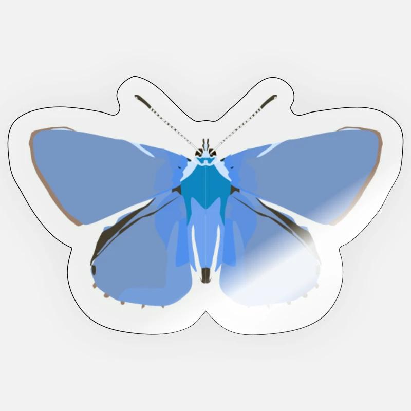 Schmetterlinge: Der gemeine Bläuling Sticker Größe S (10 x 10 cm)