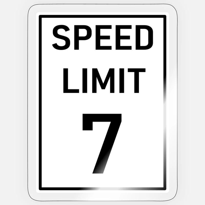 Vitesse Limite 7  - Sticker taille S (10 x 10 cm) - brillant transparent