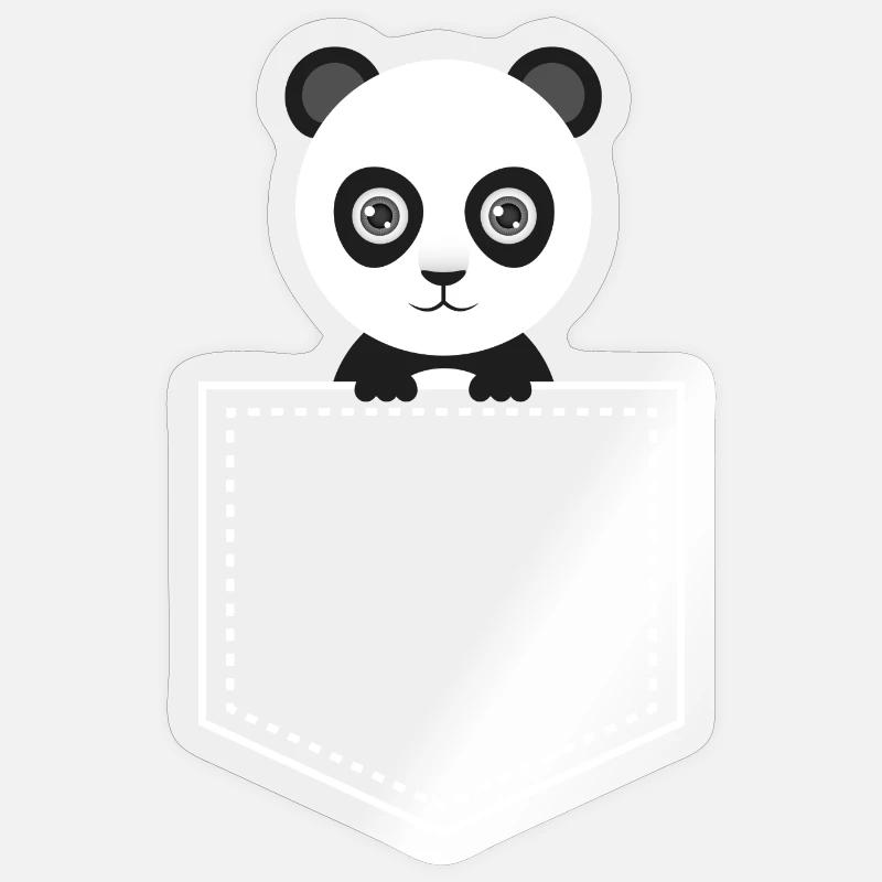 Panda de poche - Panda Panda - Sticker størrelse S (10 x 10 cm) - gennemsigtig blank