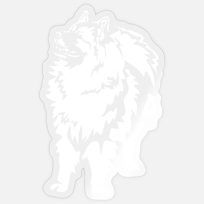 Wolfsspitz "Black Edition" - Sticker Größe S (10 x 10 cm) - Transparent glänzend