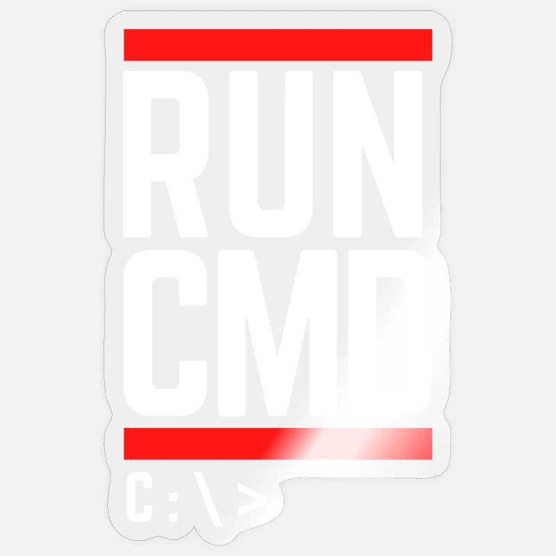 Run CMD Lustiger Spruch Informatik Nerd Code Sticker Größe S (10 x 10 cm)