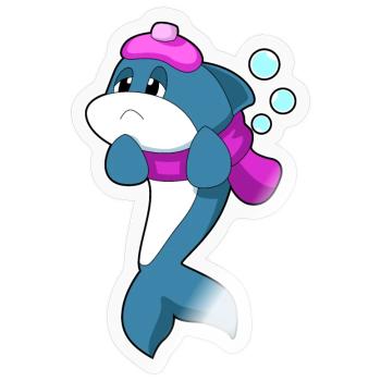Dolphin Hot Water Bottle - Sticker size S (10 x 10 cm) - transparent glossy - Front