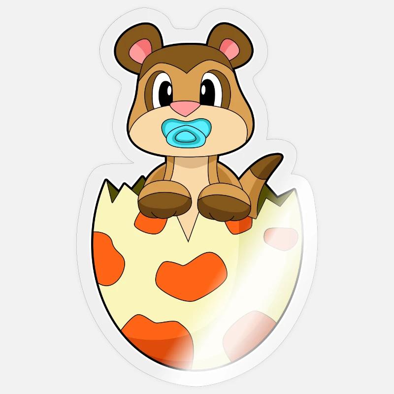 Erdmännchen Schnuller - Sticker Größe S (10 x 10 cm) - Transparent glänzend
