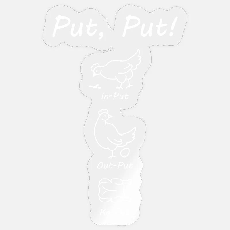 input output kaputt - Körner, Huhn und Brathändl Sticker Größe S (10 x 10 cm)