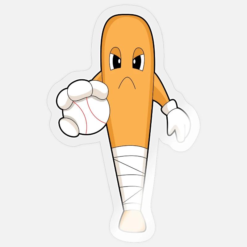 Baseball Batte de baseball - Sticker taille S (10 x 10 cm) - brillant transparent