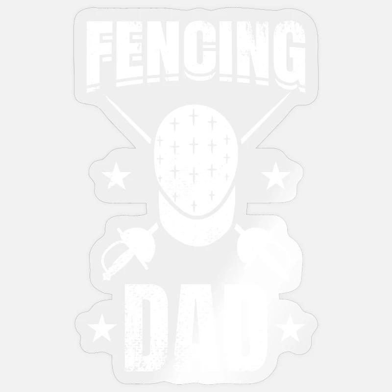 Fencing Daddy - Sticker size S (10 x 10 cm) - transparent glossy