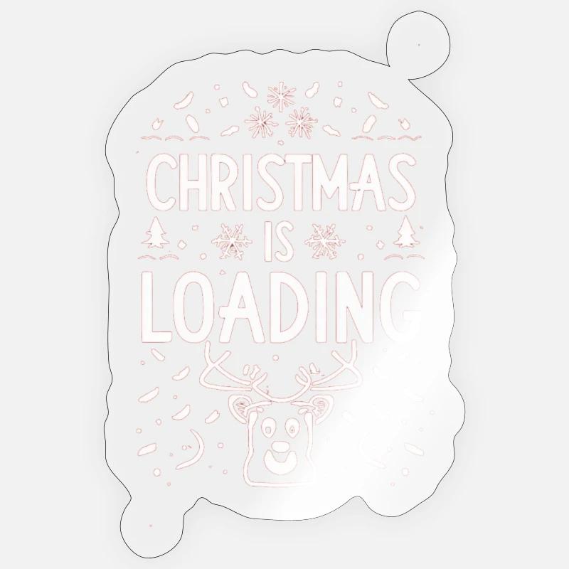 Christmas Is Loading Reindeer - Sticker size S (10 x 10 cm) - transparent glossy