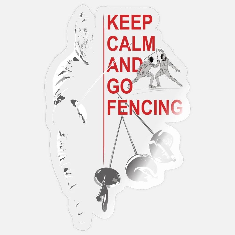 Fechten, Geschenk, Training, Keep Calm - Sticker Größe S (10 x 10 cm) - Transparent glänzend