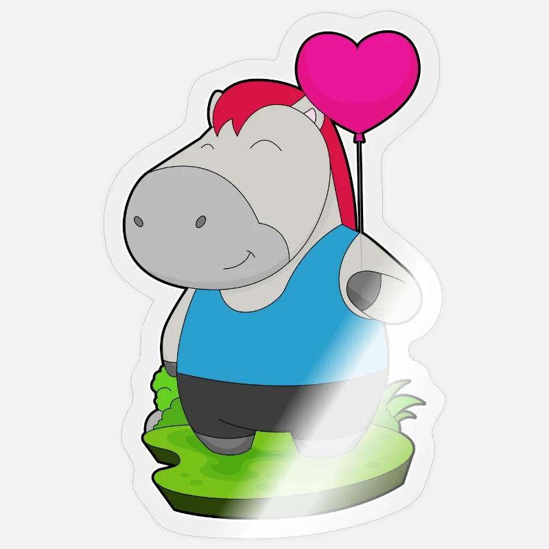Ballon de cheval - Sticker taille S (10 x 10 cm) - brillant transparent