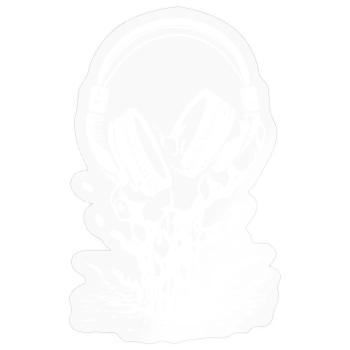 Kopfhörer mit Tropfen und Spritzern - Sticker Größe S (10 x 10 cm) - Transparent glänzend - Vorne