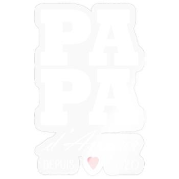 Liebevoller Papa seit 2020 - Sticker Größe S (10 x 10 cm) - Transparent glänzend - Vorne
