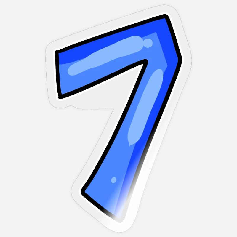 Numéro 7 Numéro - Sticker taille S (10 x 10 cm) - brillant transparent