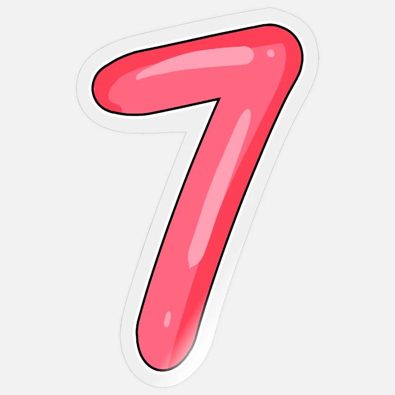 Numéro Sept - Numéro Numéro 7 - Sticker taille S (10 x 10 cm) - brillant transparent
