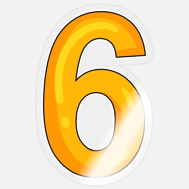 Numéro 6 Numéro - Sticker taille S (10 x 10 cm) - brillant transparent