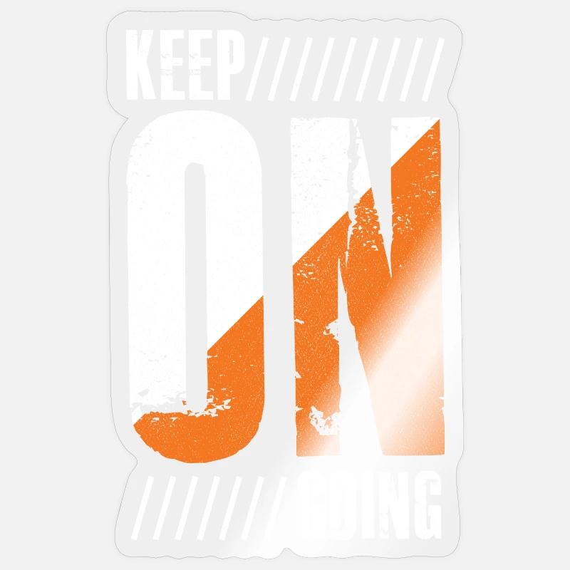 Mach weiter - Sticker Größe S (10 x 10 cm) - Transparent glänzend