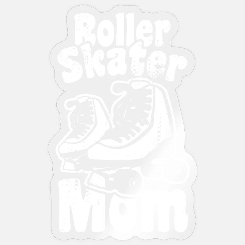 Roller Skater Mutter - Sticker Größe S (10 x 10 cm) - Transparent glänzend