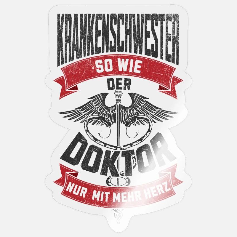 Krankenschwester Design - Sticker Größe S (10 x 10 cm) - Transparent glänzend