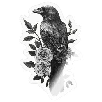 Raven - Sticker size S (10 x 10 cm) - transparent glossy - Front