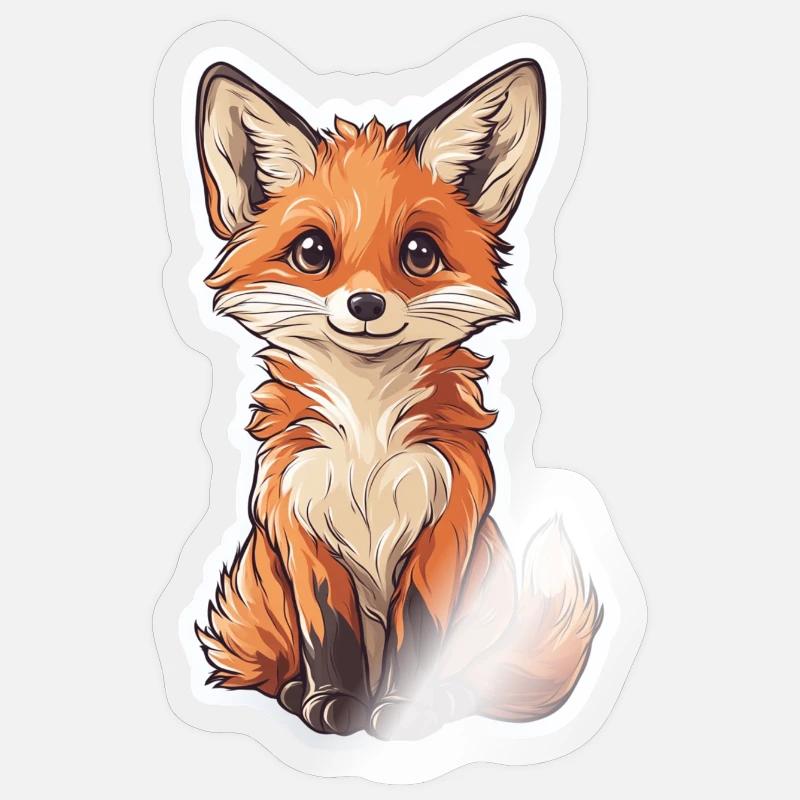 Fox - Sticker size S (10 x 10 cm) - transparent glossy