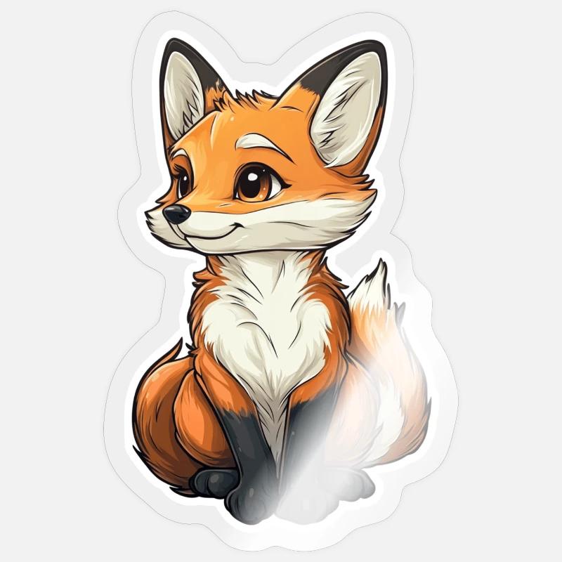 Fuchs - Sticker Größe S (10 x 10 cm) - Transparent glänzend