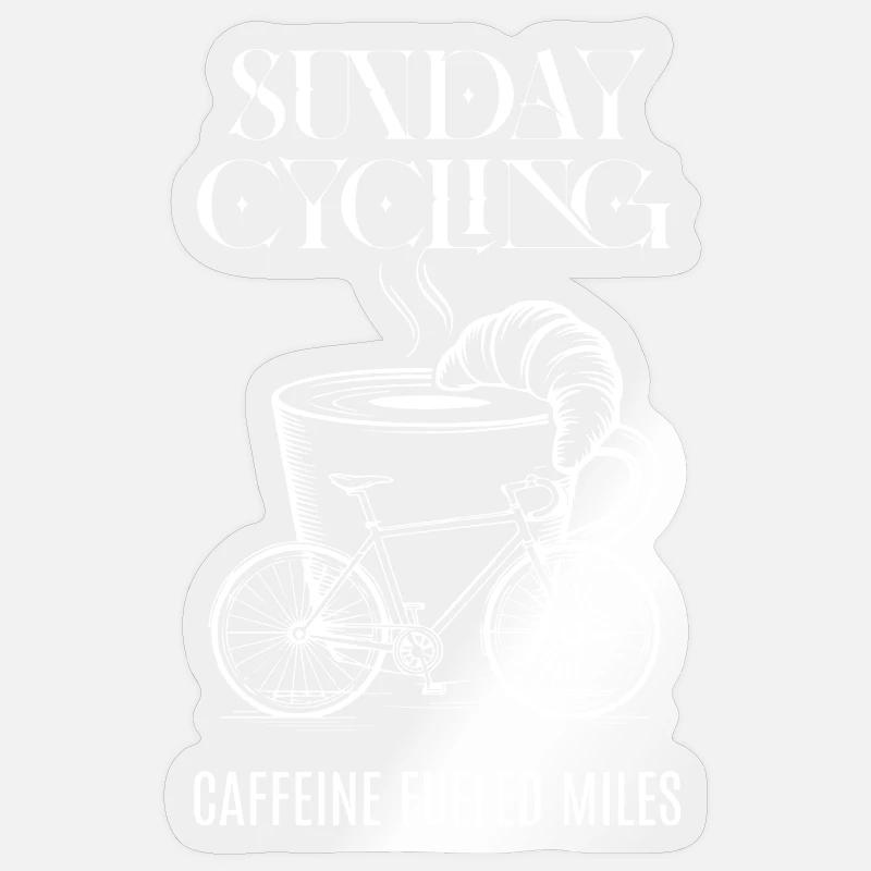Miles alimentés par la caféine - Sticker taille S (10 x 10 cm) - brillant transparent