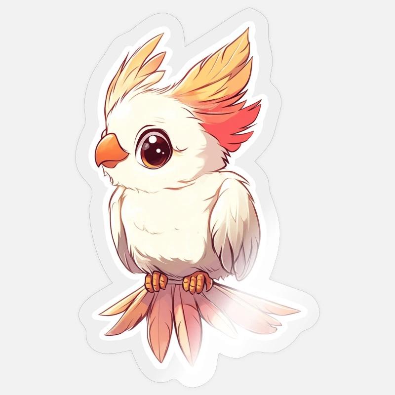 Cacatoès - Sticker taille S (10 x 10 cm) - brillant transparent