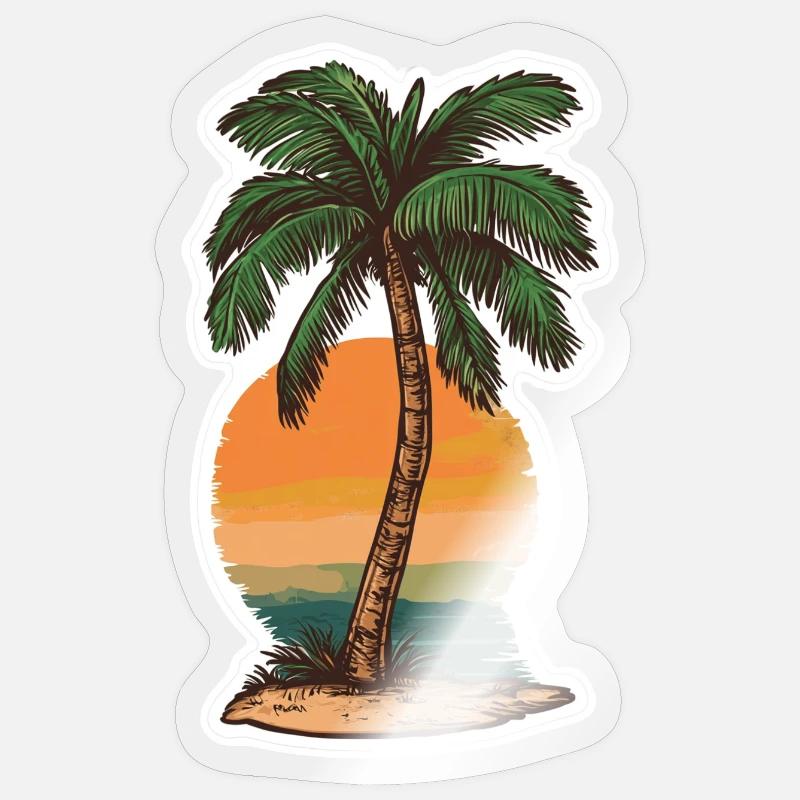Palm tree - Sticker size S (10 x 10 cm) - transparent glossy