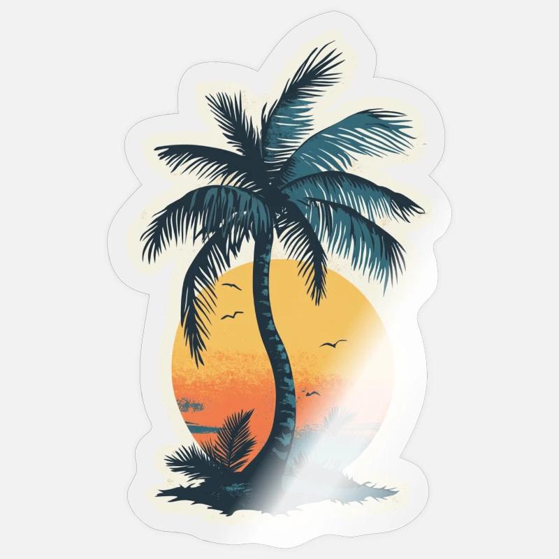 Palm tree - Sticker size S (10 x 10 cm) - transparent glossy