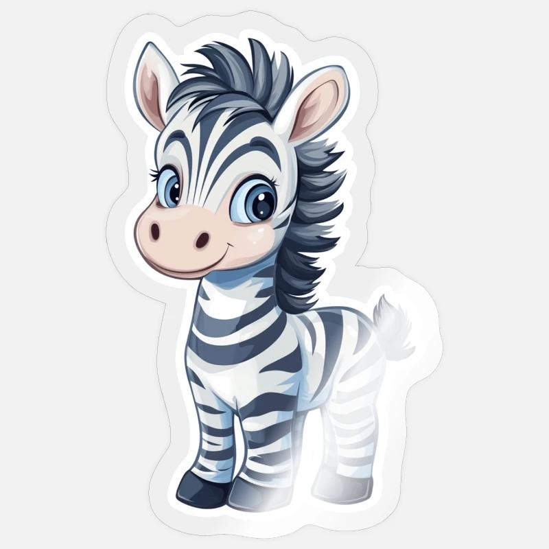 Zebra - Sticker size S (10 x 10 cm) - transparent glossy