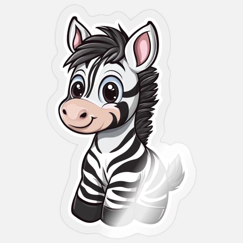 Zebra - Sticker Größe S (10 x 10 cm) - Transparent glänzend