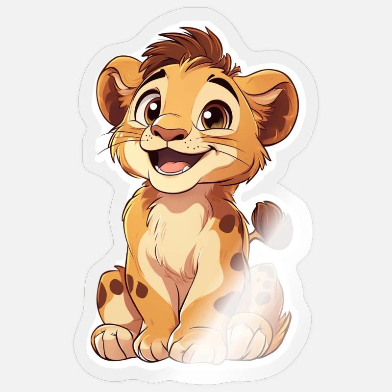 Löwe - Sticker Größe S (10 x 10 cm) - Transparent glänzend
