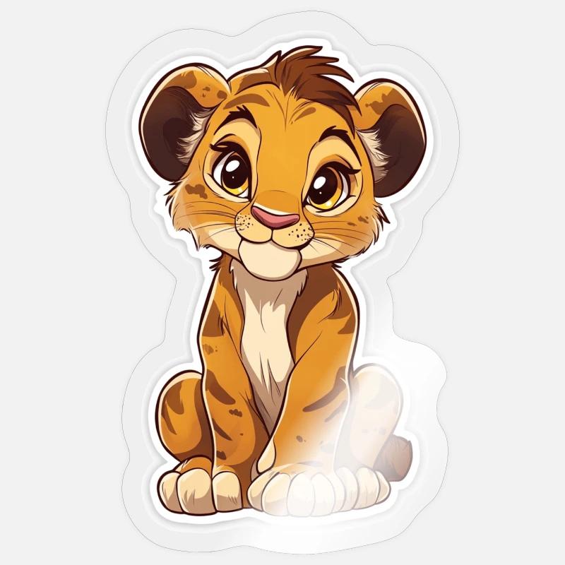 Lion - Sticker taille S (10 x 10 cm) - brillant transparent