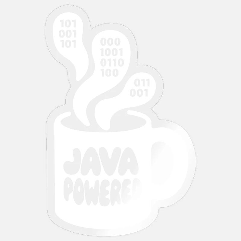Java Powered Mug: Binary Steam - Sticker size S (10 x 10 cm) - transparent glossy