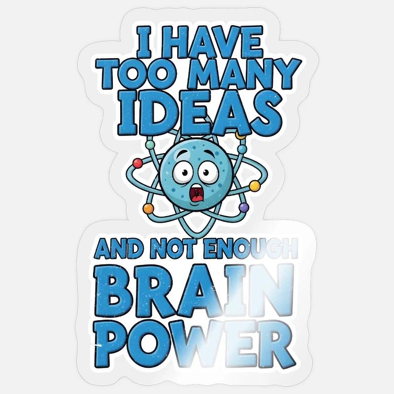 Brain Power Comic Shirt Gift Sticker size S (10 x 10 cm)